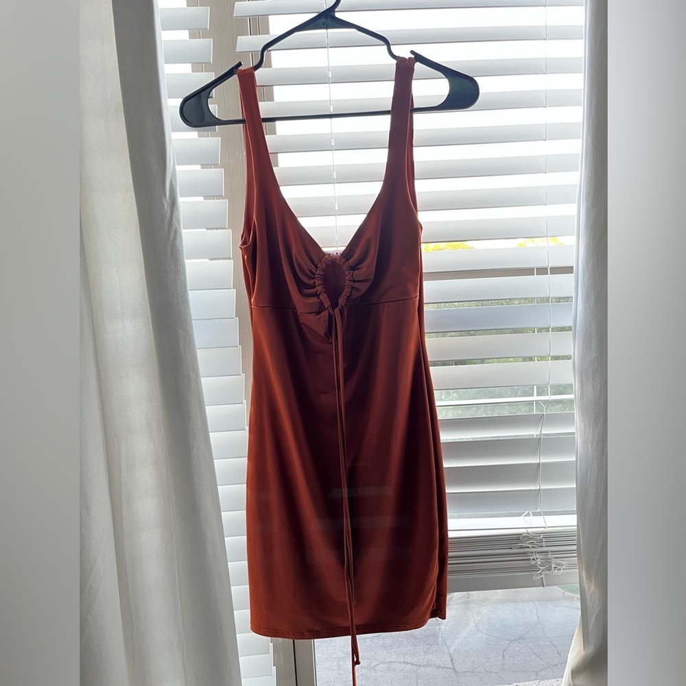Burnt orange short dress